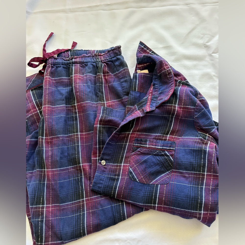 Victoria's Secret Plaid Pajama Pants in Red and Blue